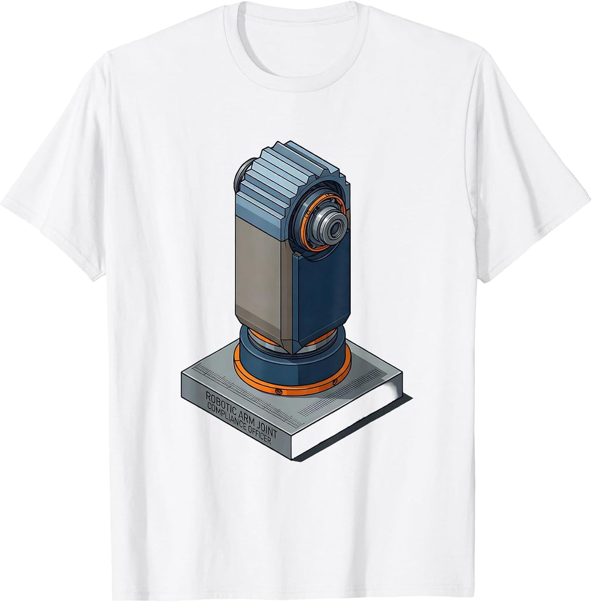 Men's Robotic Arm Joint Compliance Officer Funny Robotics Engineer T-Shirt - White
