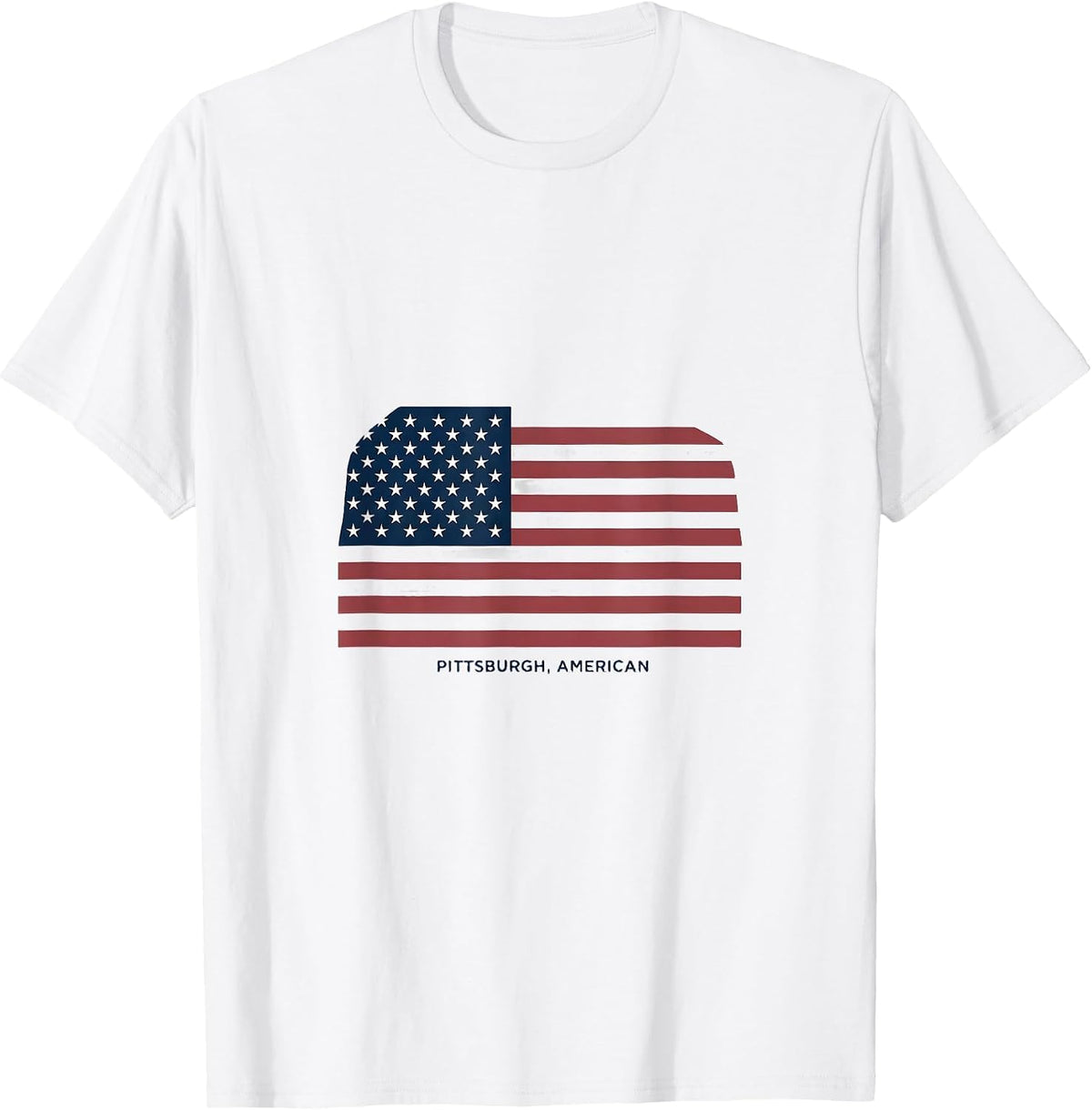 Men's Pittsburgh, American Minimalist Patriotic Faith Over Fear T-Shirt - White