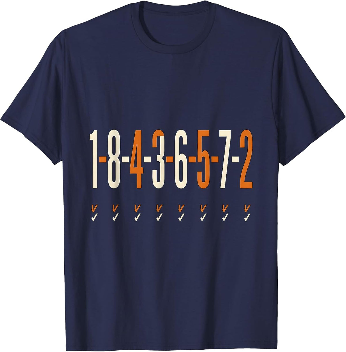 1-8-4-3-6-5-7-2 Funny Mechanic Car Guy Garage Humor T-Shirt - Navy Blue