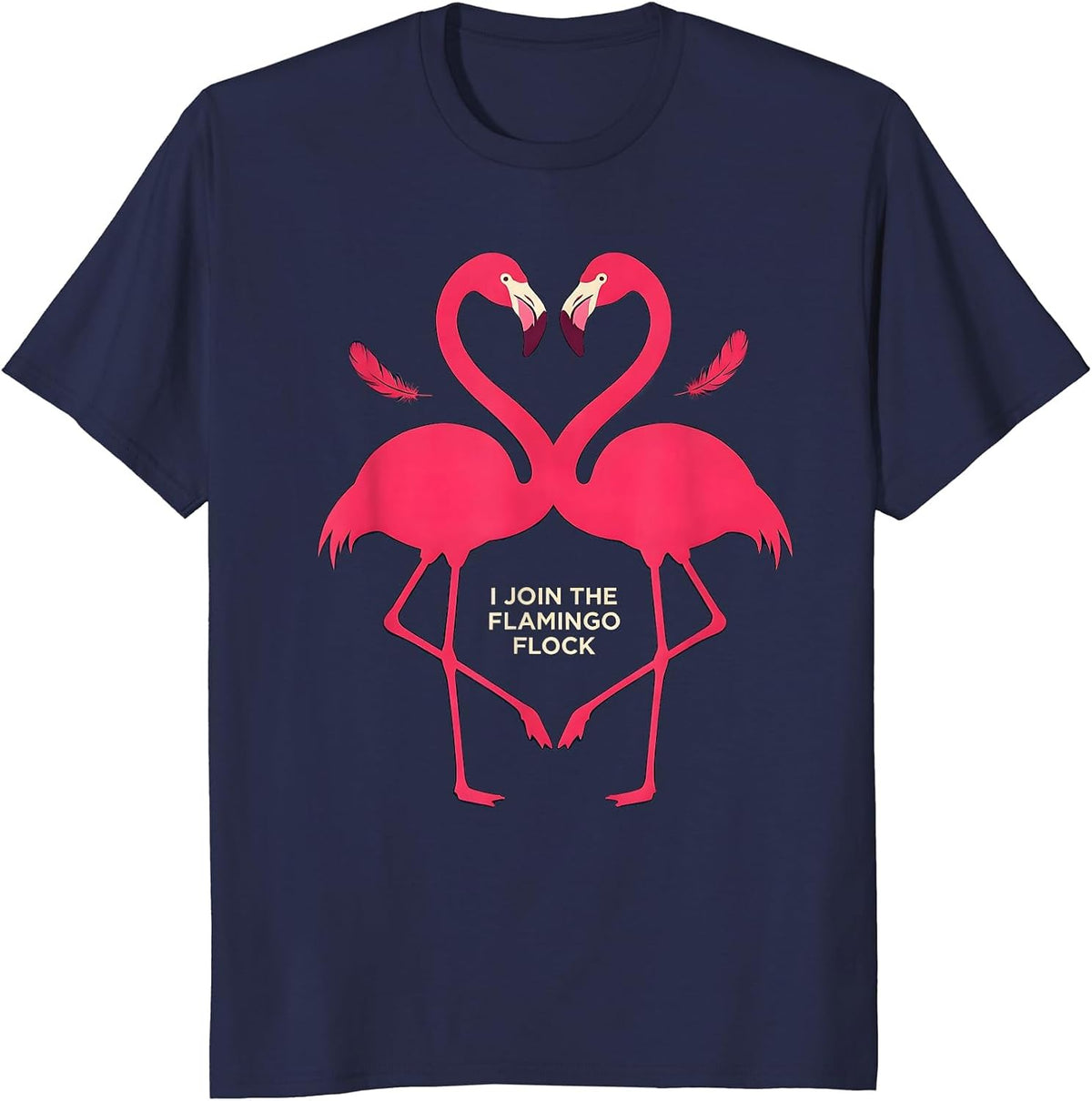 Men's I Join The Flamingo Flock Funny Flamingo Humor Family T-Shirt - Navy Blue