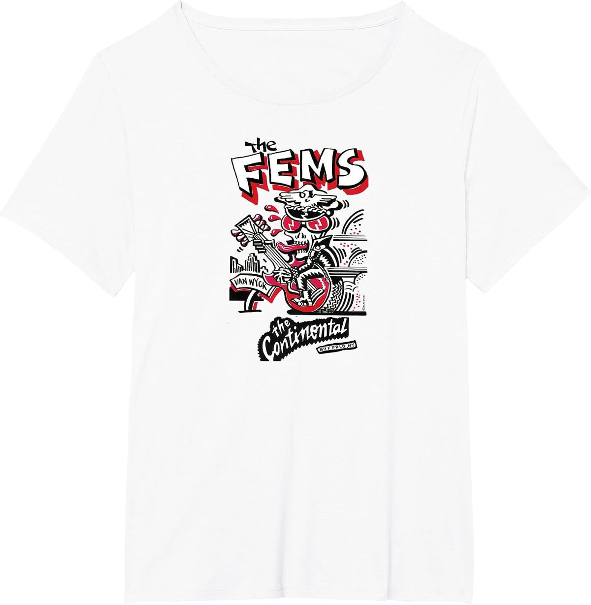 The Fems Continental Retro 80s Concert Poster T-Shirt - White