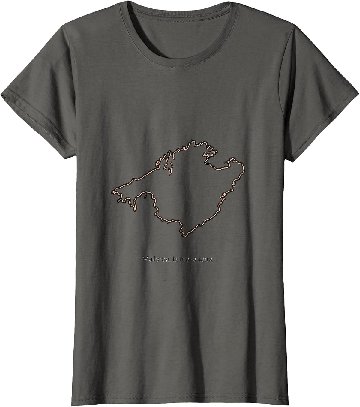 Women's Mallorca, la meva terra Minimalist Spanish City Souvenir T-Shirt - Asphalt Grey