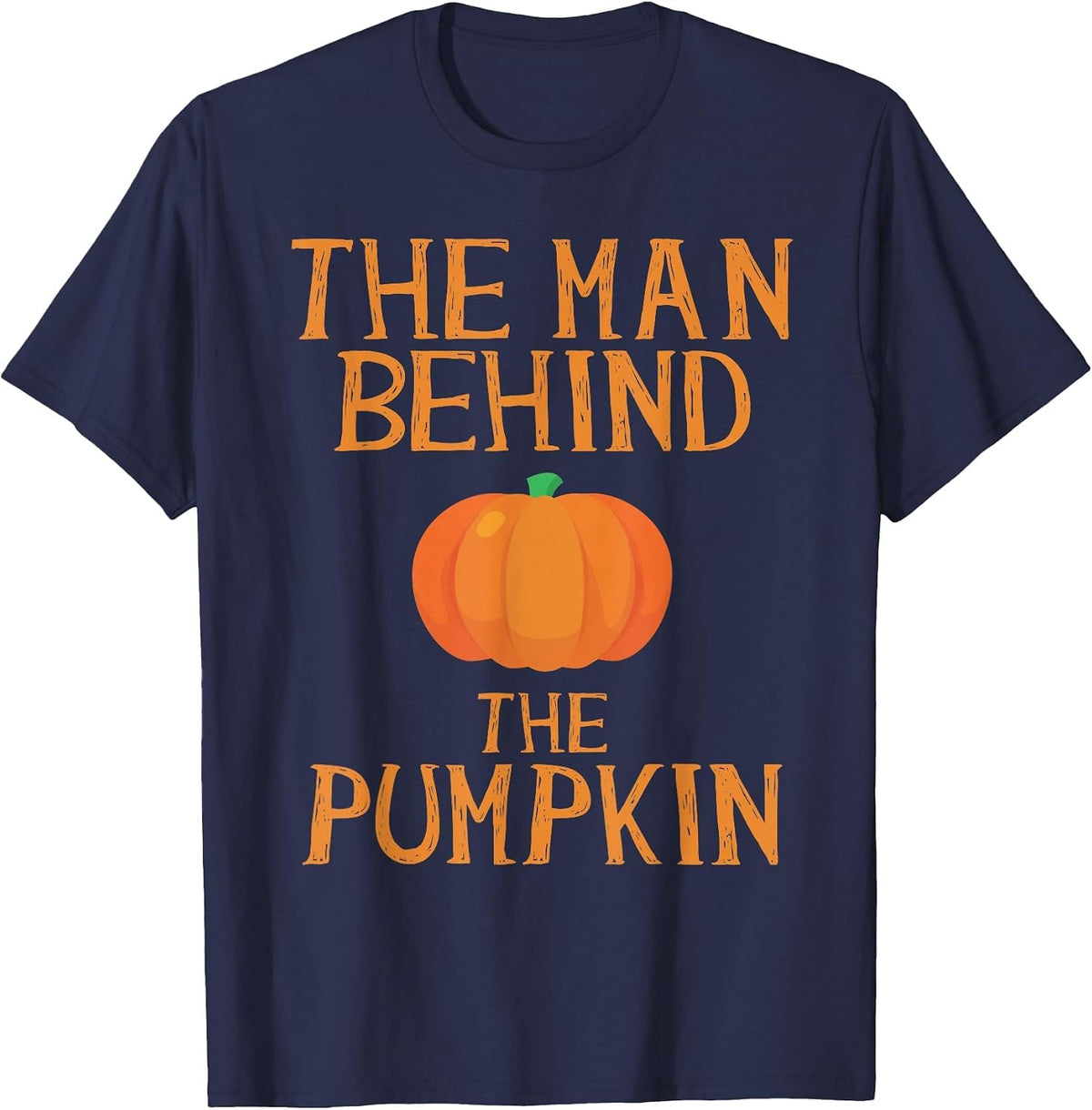 Pregnant Halloween Costume Funny Pregnancy Men Pumpkin Dad T-Shirt - Navy Blue
