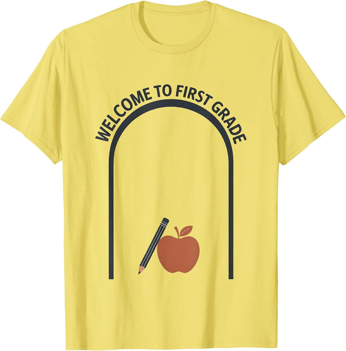 Men's Welcome To First Grade Minimalist Teacher Back To School T-Shirt - Lemon Yellow
