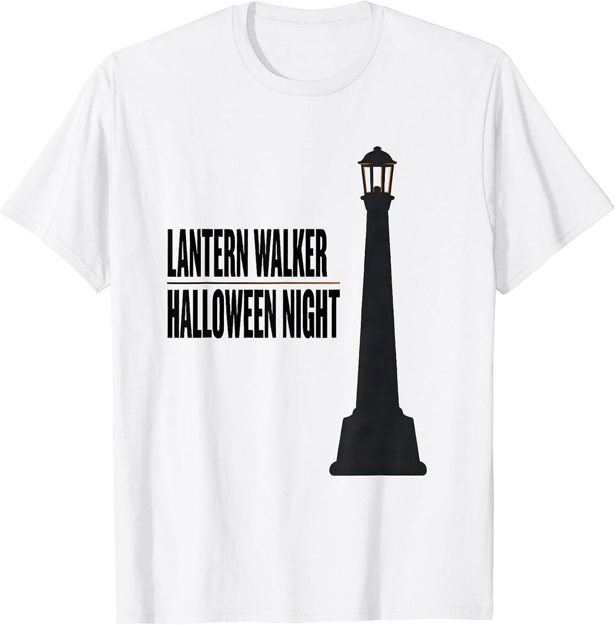 Men's Lantern Walker Halloween Night Faith Over Fear Christian T-Shirt - White