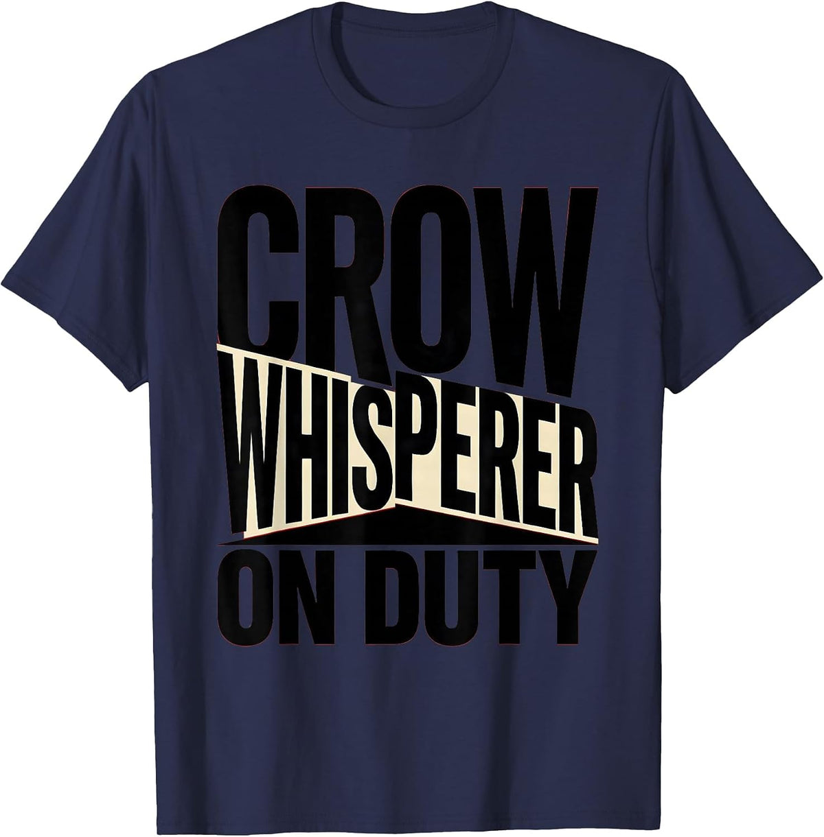 Men's Crow Whisperer On Duty Bird Lover Design T-Shirt - Navy Blue