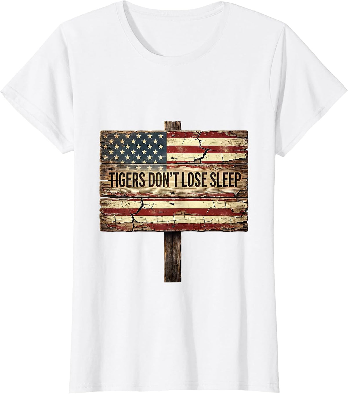 Women's Tigers Don't Lose Sleep Bold Tiger Women Design T-Shirt - White