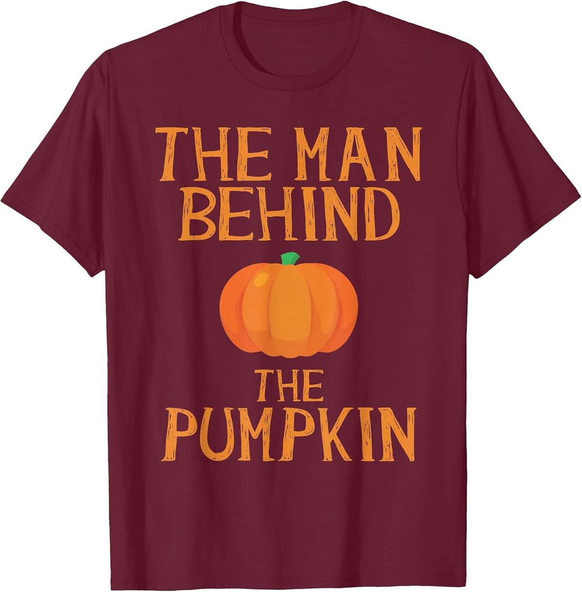 Pregnant Halloween Costume Funny Pregnancy Men Pumpkin Dad T-Shirt - Burgundy