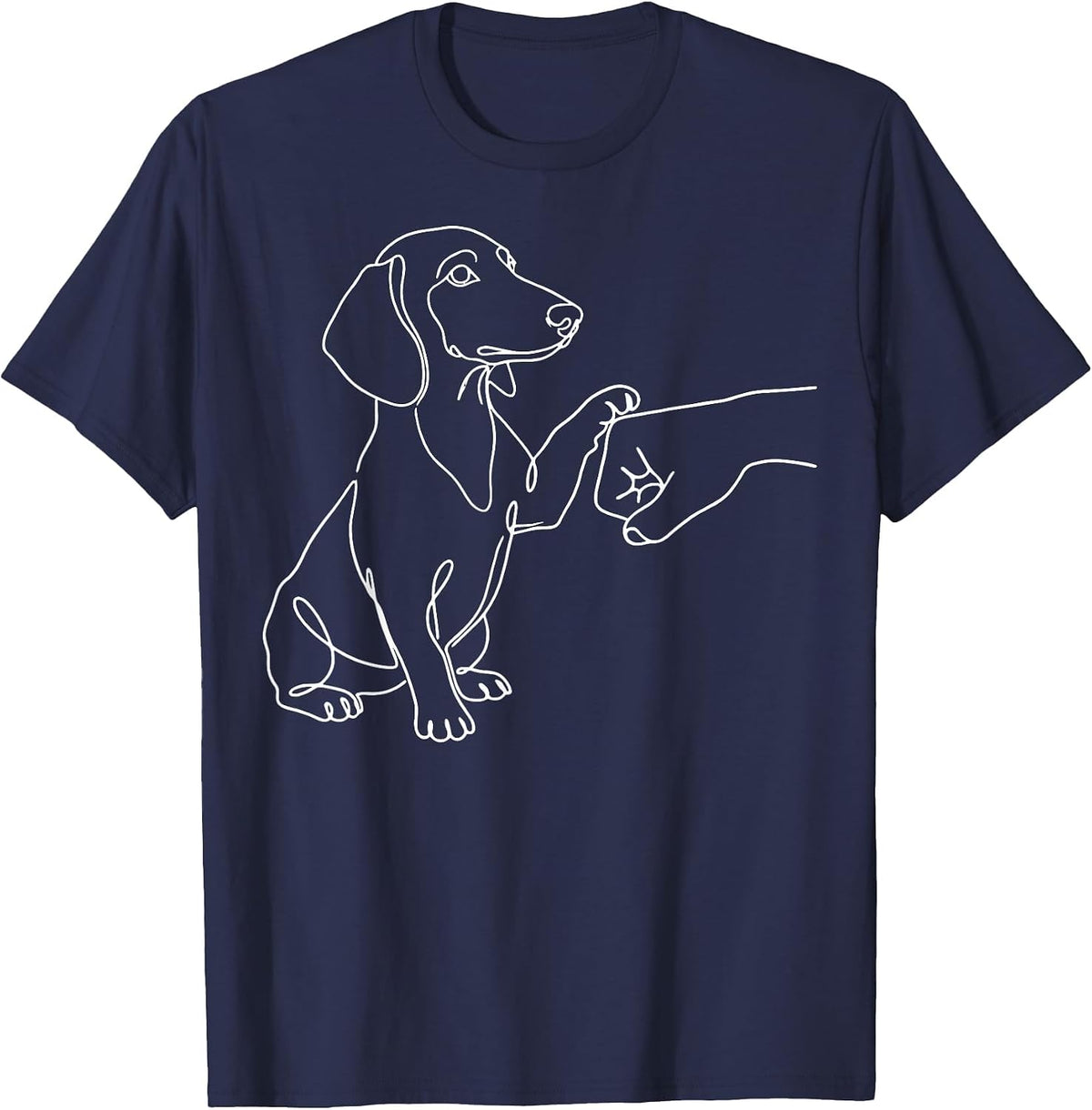 Dachshund Fist Bump Weiner Dog Hand T-Shirt - Navy Blue