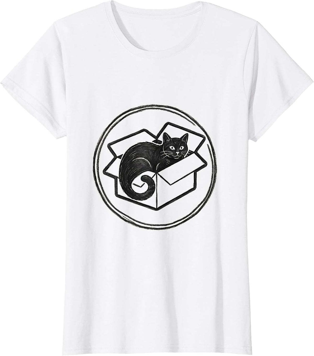 Women's Cat Quantum Physics Paradox Funny Science Geek T-Shirt - White