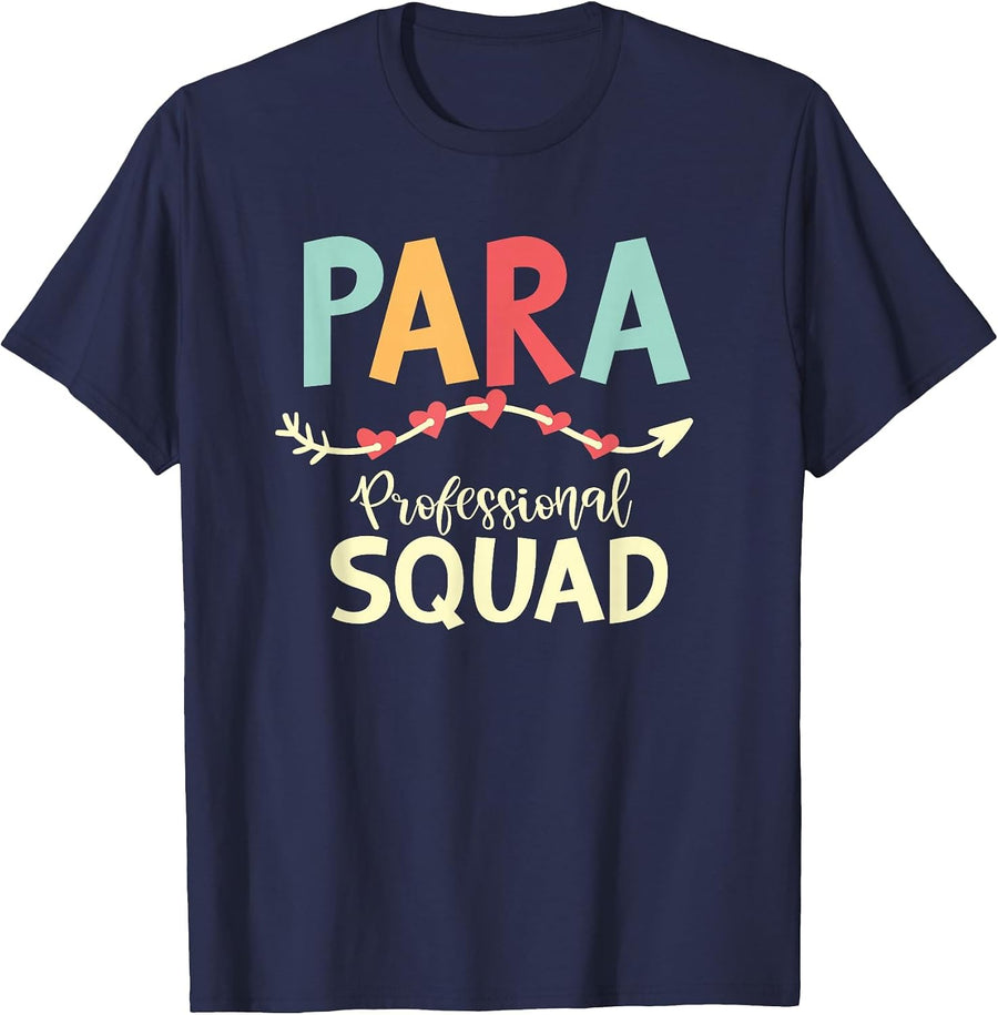 para Squad Paraprofessional Educater Teacher Graphic T-Shirt - Navy Blue