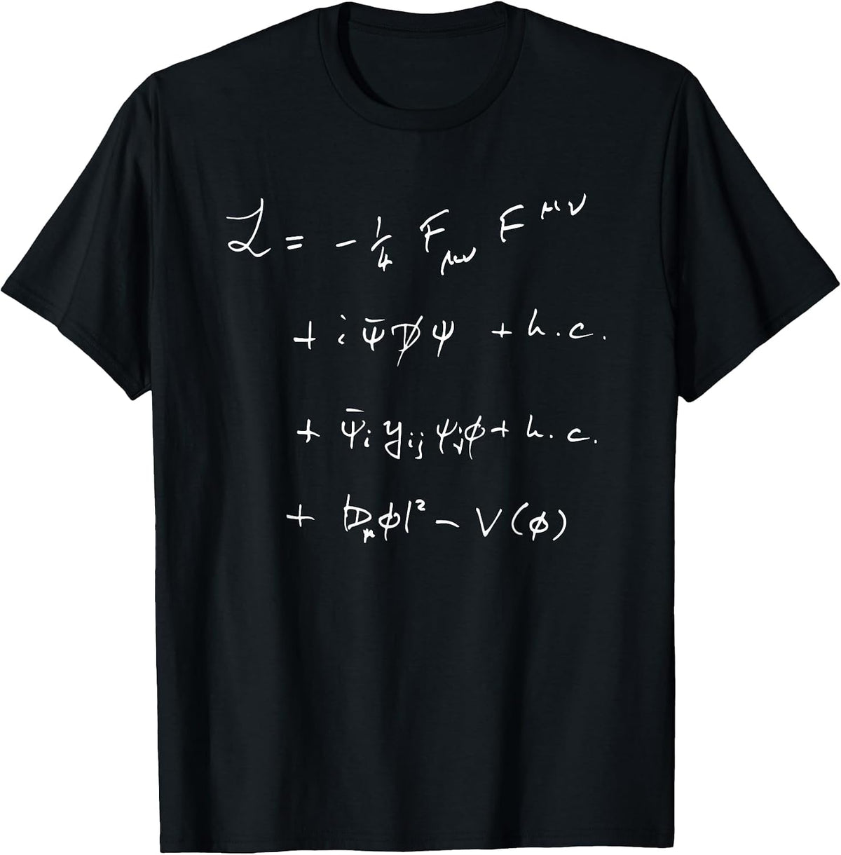 Physics Subject Standard Model Lagrangian Science Teacher T-Shirt - Black