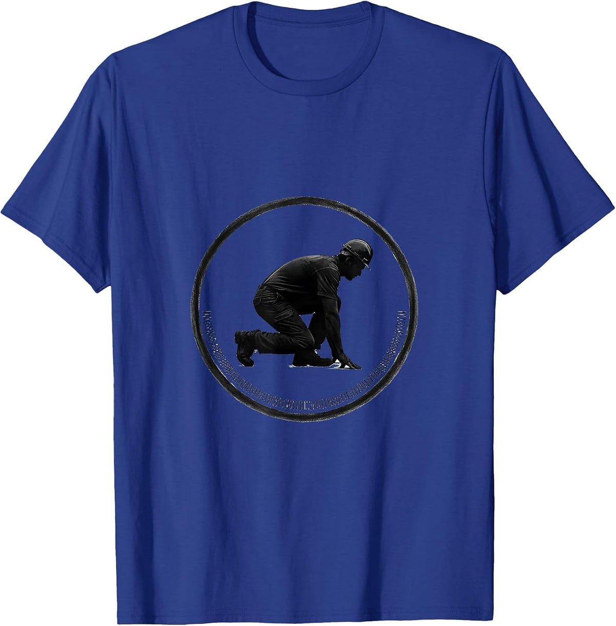 Men's Lineman Minimalist Football Fan Deadpan Humor T-Shirt - Royal Blue