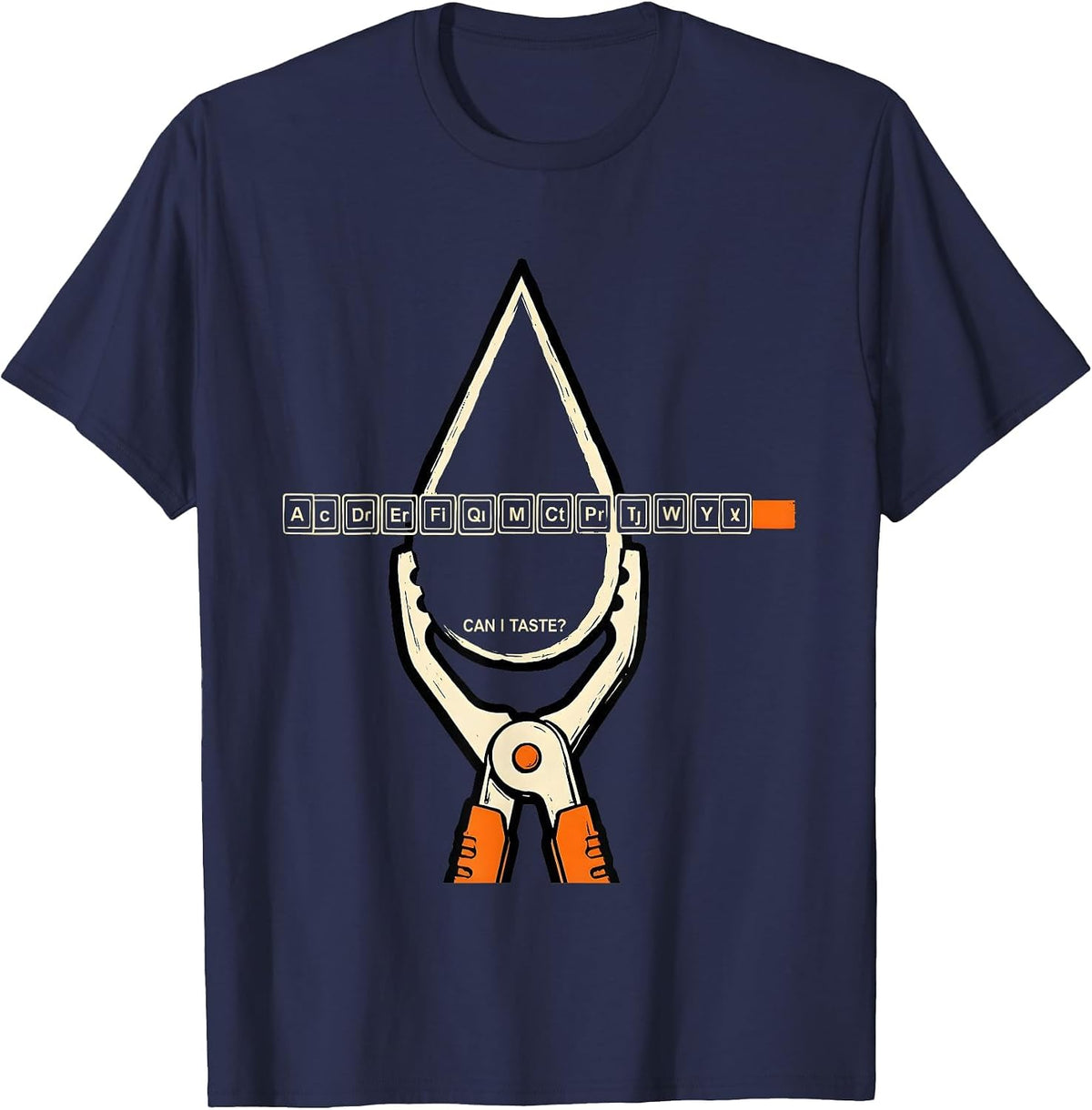 Can I Taste Funny Periodic Table Science Teacher Student T-Shirt - Navy Blue