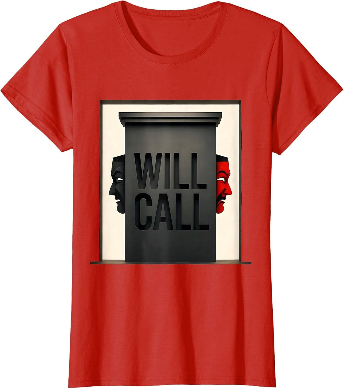 Women's Will Call Editorial Conceptual Shakespeare Literary Quote T-Shirt - Red