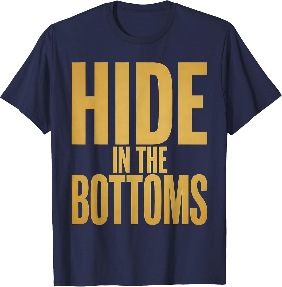 Men's Hide in the Bottoms Bottomland Camo Design T-Shirt - Navy Blue