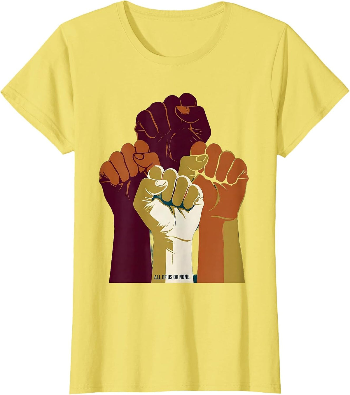 All of Us or None Inclusion and Unity Design T-Shirt - Lemon Yellow