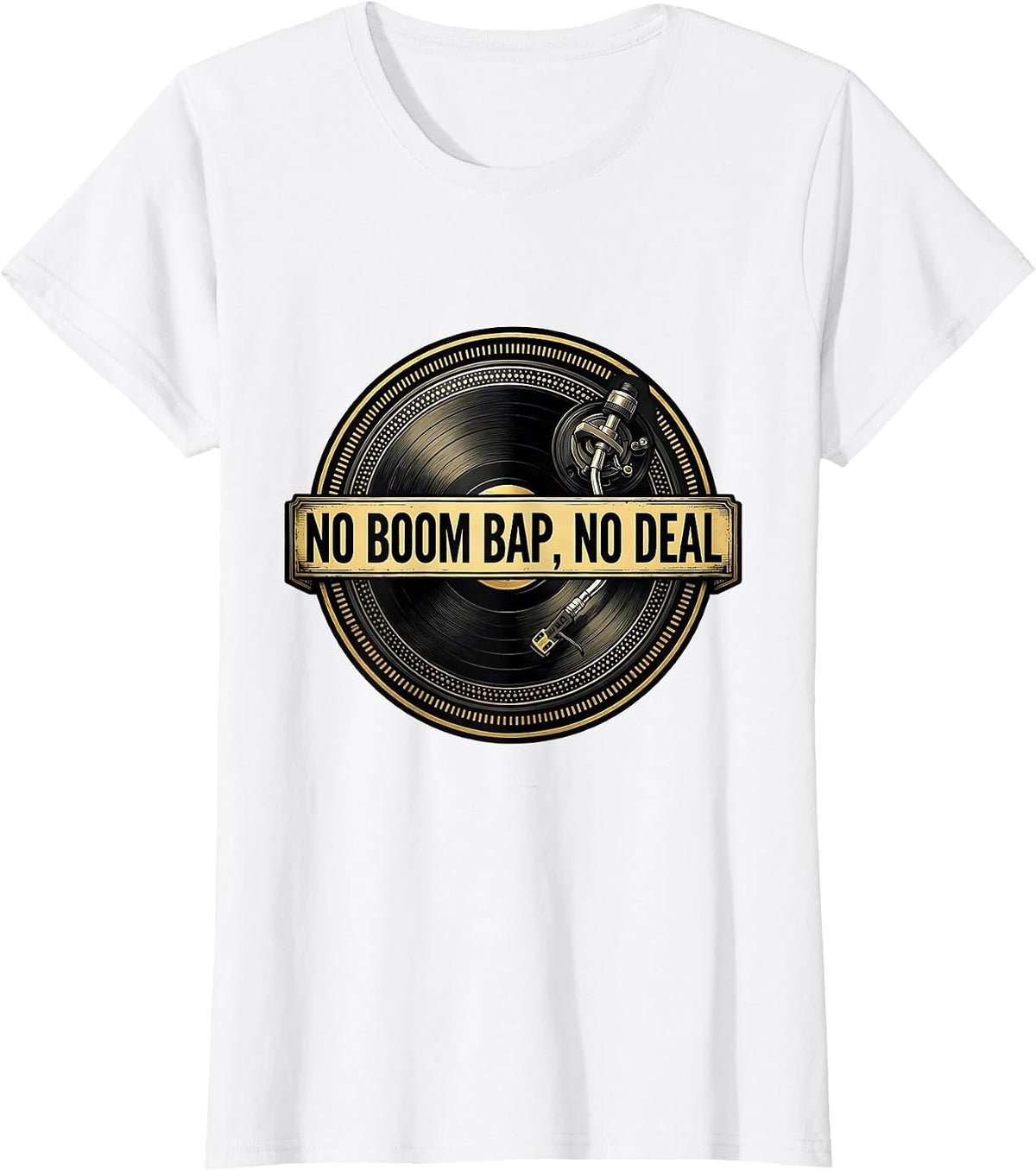 Women's No Boom Bap, No Deal Vintage Retro 90s Hip-Hop Lyric T-Shirt - White