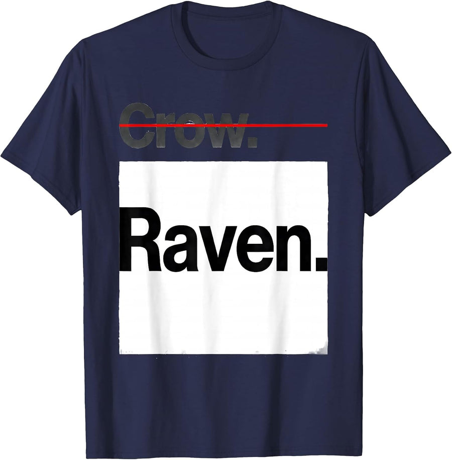 Not Crow Raven Dark Humor Bird Lover Gothic Minimalist T-Shirt - Navy Blue