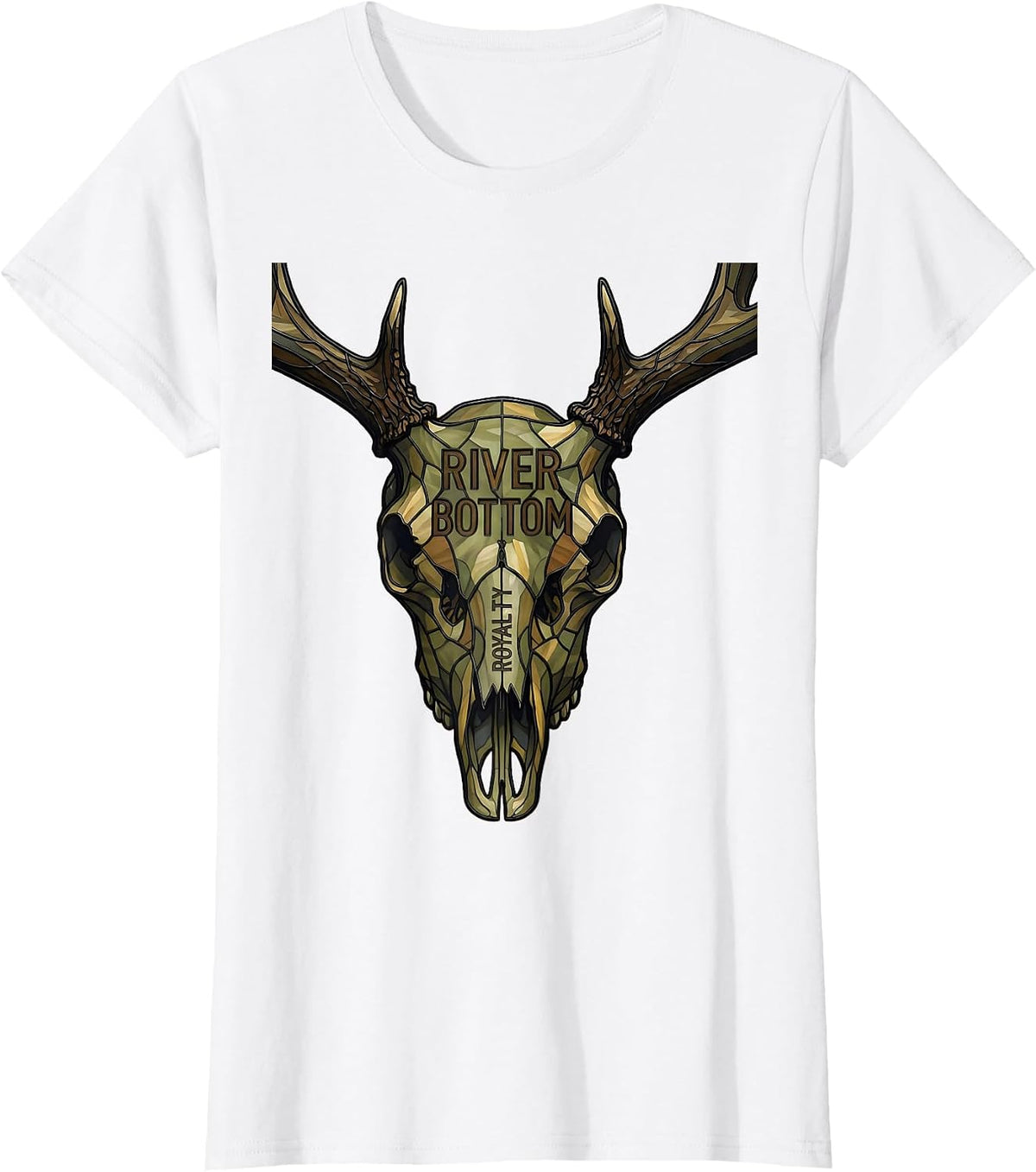 Women's River Bottom Royalty Bottomland Camo Design T-Shirt - White
