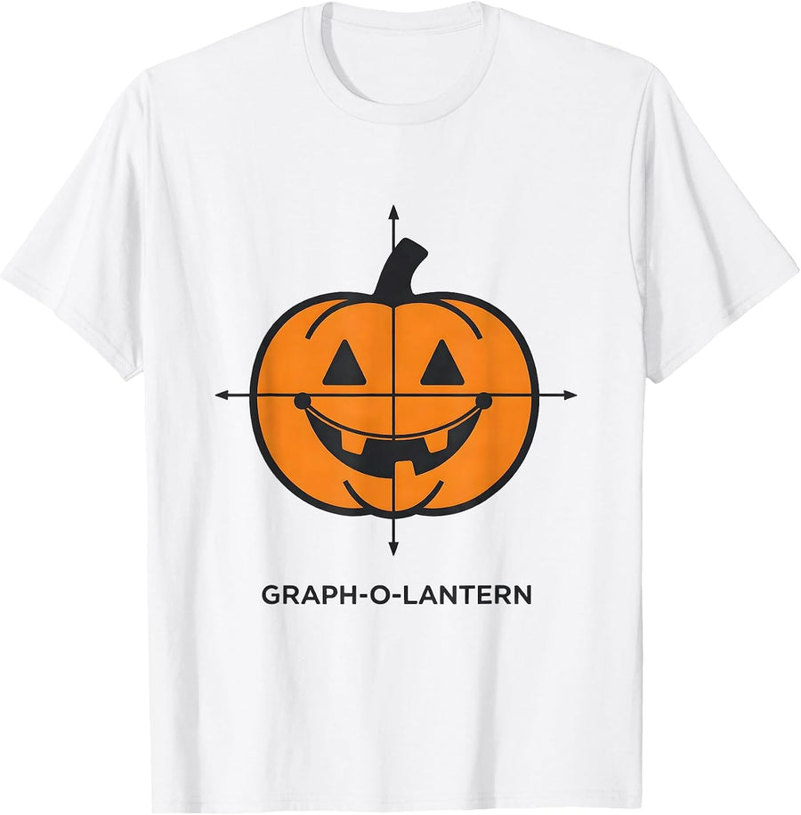 Men's Graph-O-Lantern Minimalist Math Teacher Halloween Costume T-Shirt - White