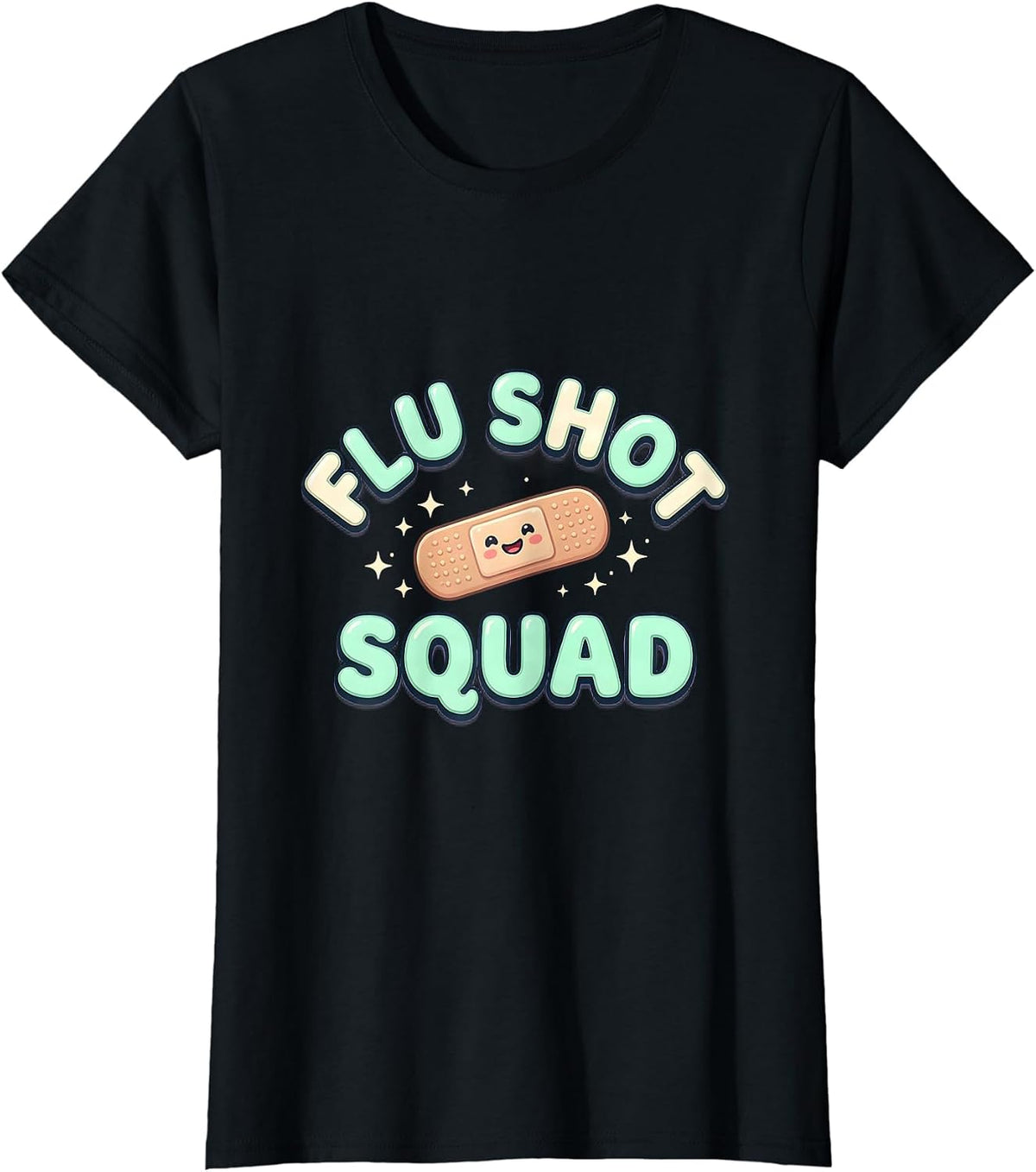 Flu Shot Squad Cute Nurse Doctor Vaccine Humor T-Shirt - Black