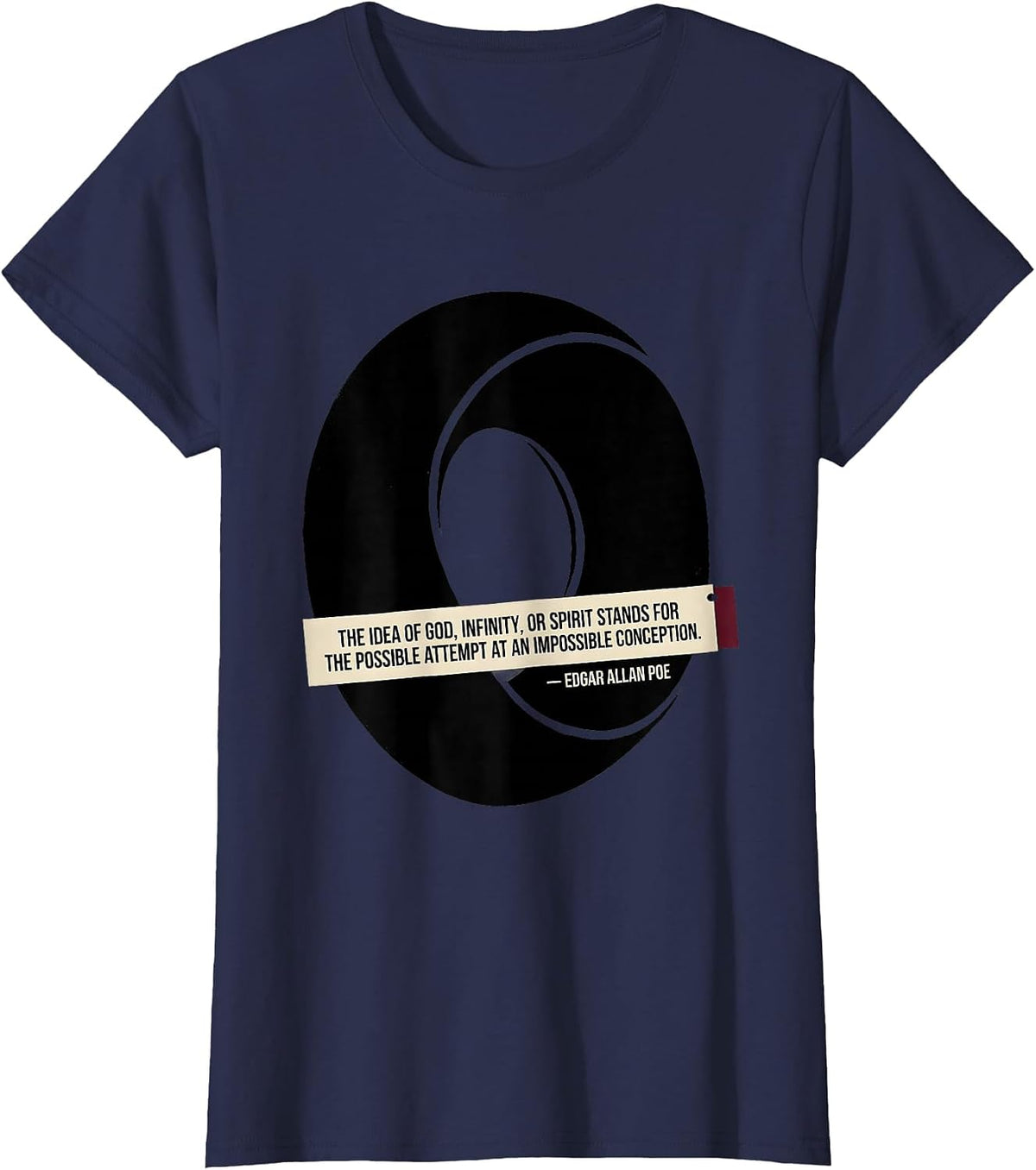 Women's The Idea of God Impossible Conception Edgar Allan Poe T-Shirt - Navy Blue