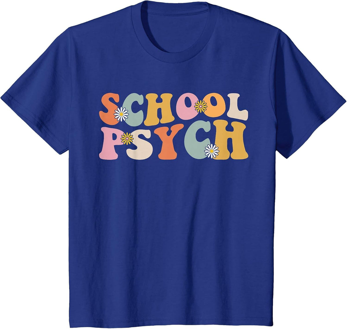 Groovy Retro School Psych Teacher School Psychologist T-Shirt - Royal Blue
