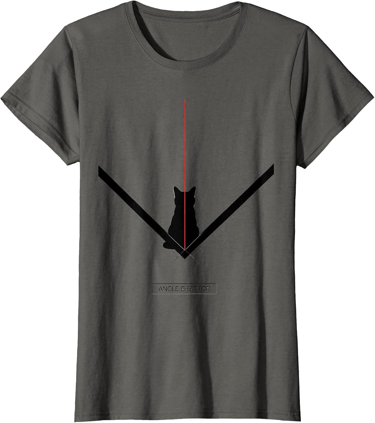 Women's Angle Bisector Funny Cat Math Science Teacher Gift T-Shirt - Asphalt Grey