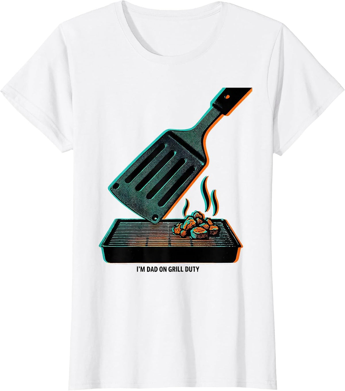 I'm Dad On Grill Duty Funny Dad Grill Gift Birthday Humor T-Shirt - White