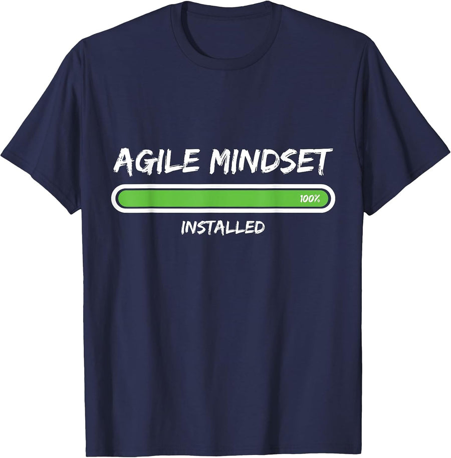 Agile Mindset Installed Agile Project Management Scrum T-Shirt - Navy Blue
