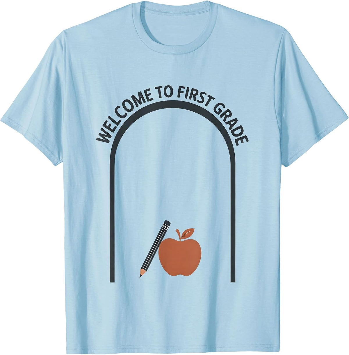 Men's Welcome To First Grade Minimalist Teacher Back To School T-Shirt - Baby Blue