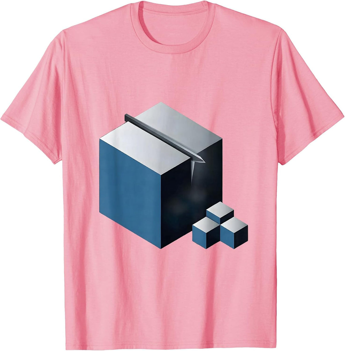 Men's Isometric Cube Element Symbol Nerdy Chemistry Humor T-Shirt - Pink