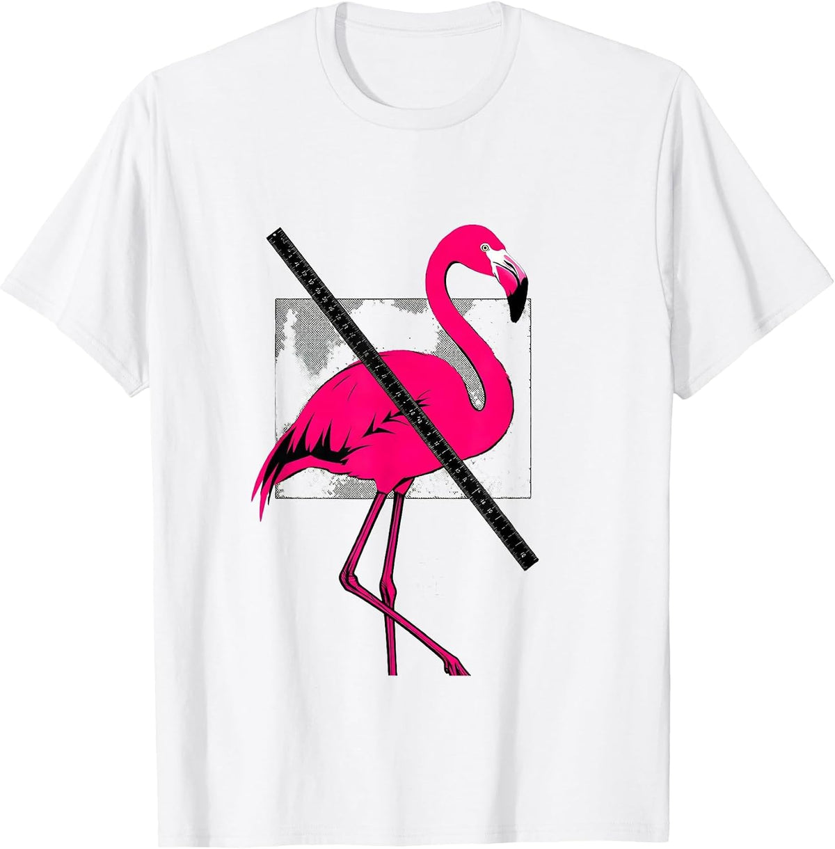 Men's Reduced Flamingo Novelty Bird Humor Gift T-Shirt - White