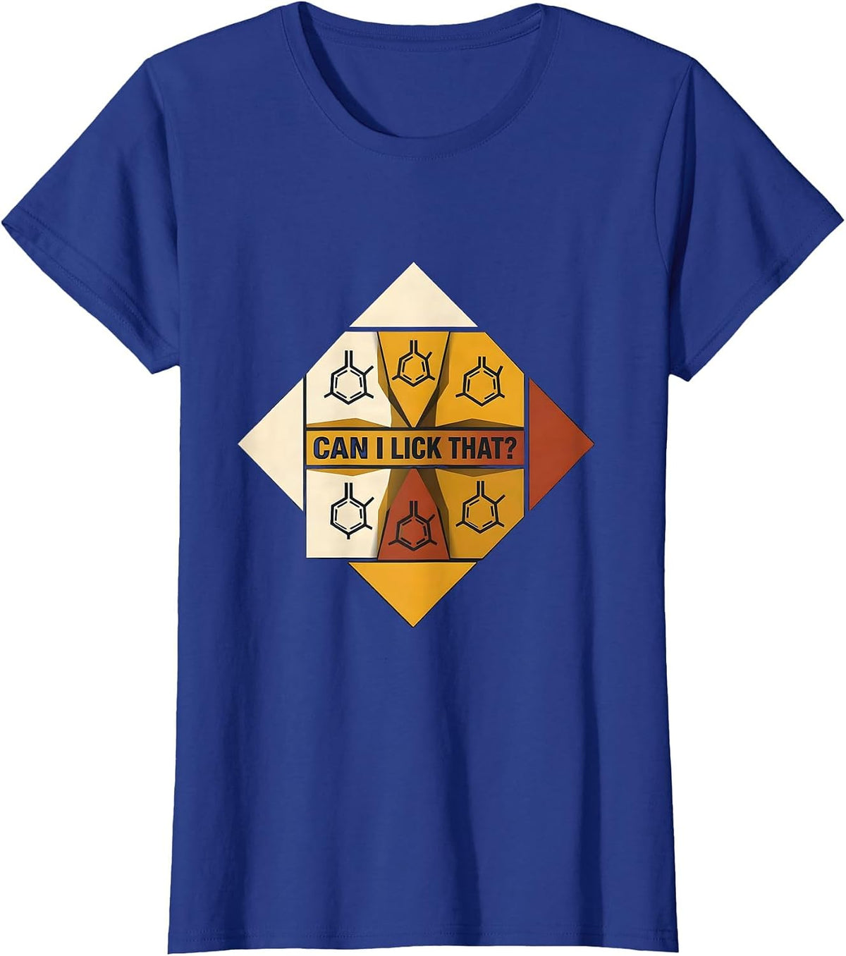 Can I Lick That Funny Periodic Table Science Teacher Humor T-Shirt, Women, Royal Blue, Medium - As Pictured