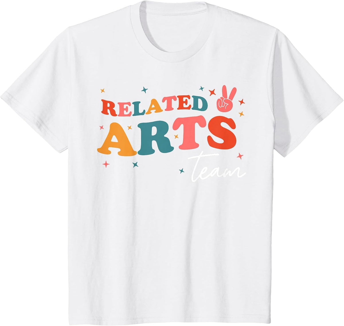 Related Arts Team Retro Groovy Vintage First Day of School T-Shirt - White