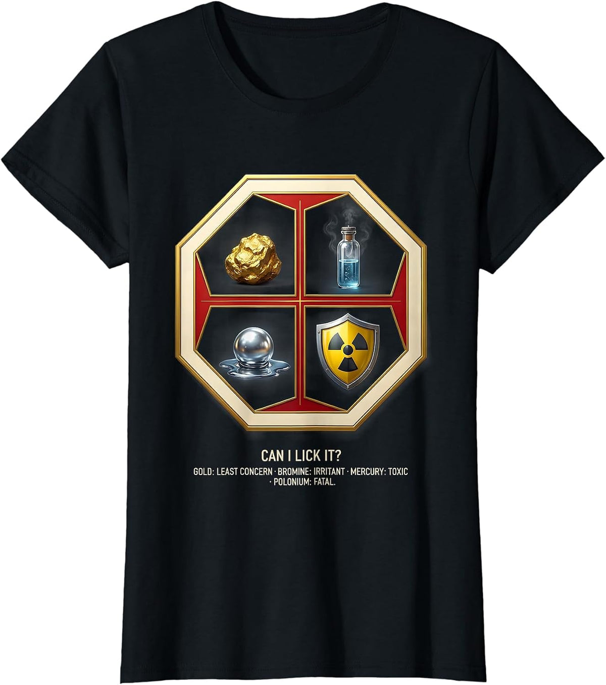 Can I Lick It Funny Periodic Table Science Teacher Humor T-Shirt - Black