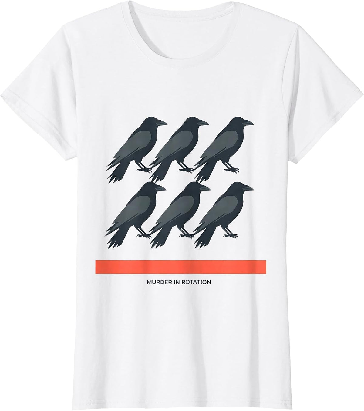 Murder In Rotation Dark Humor Crow Raven Bird Lover Gift T-Shirt - White