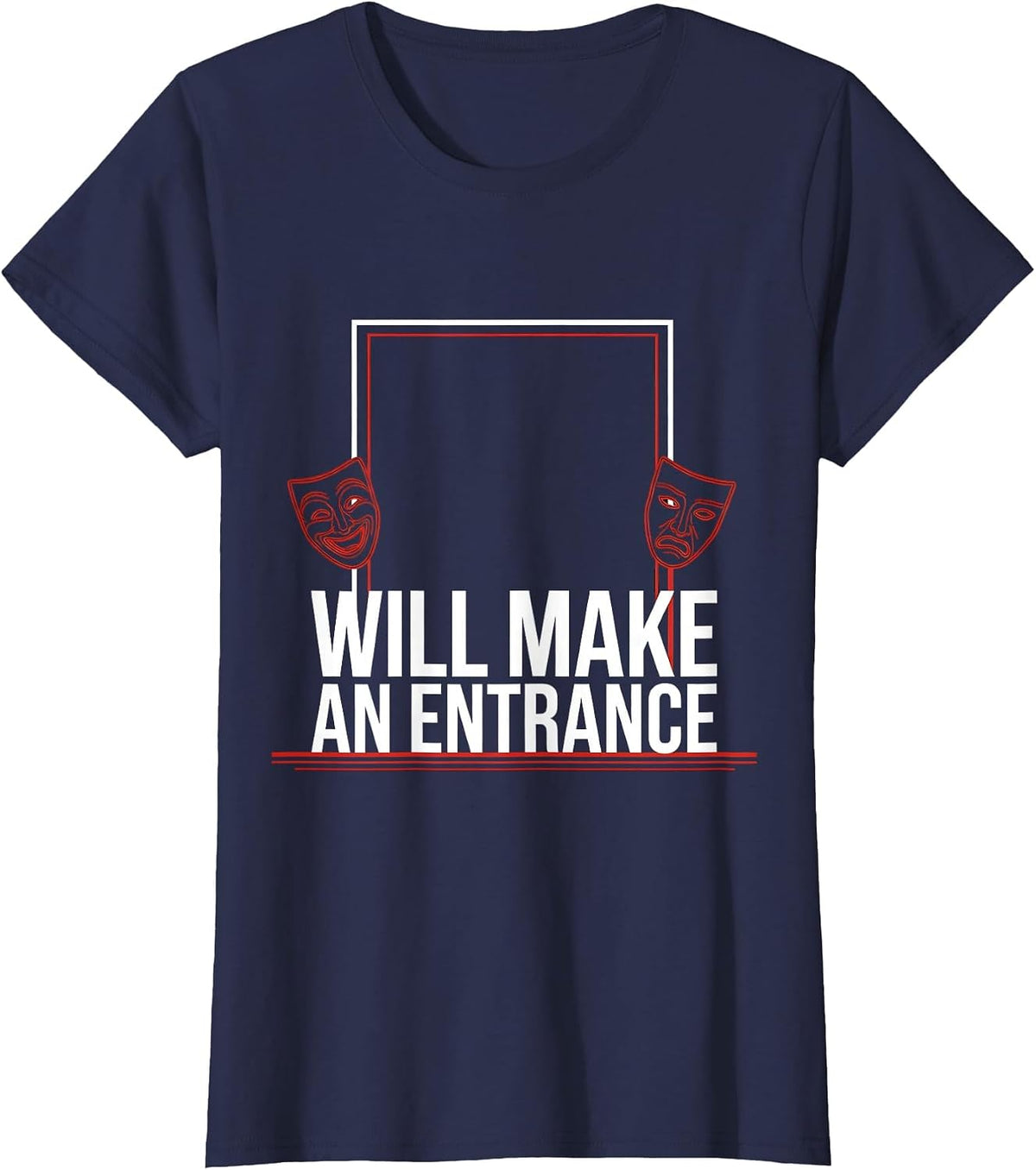 Women's Will Make An Entrance Swiss International Theater Humor Gift T-Shirt - Navy Blue