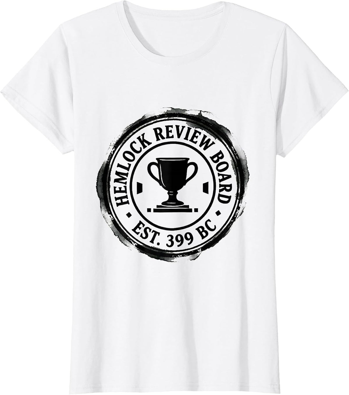Women's Hemlock Review Board Est 399 BC Ironic Stoic Philosopher T-Shirt - White