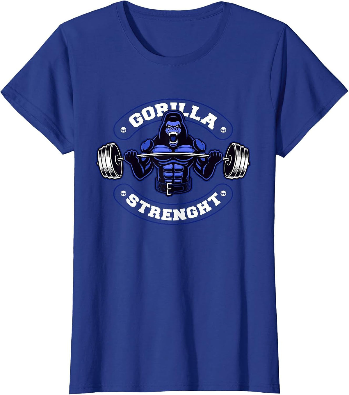 Gorilla Strength Workout Silver Back Monkey T-Shirt - Royal Blue
