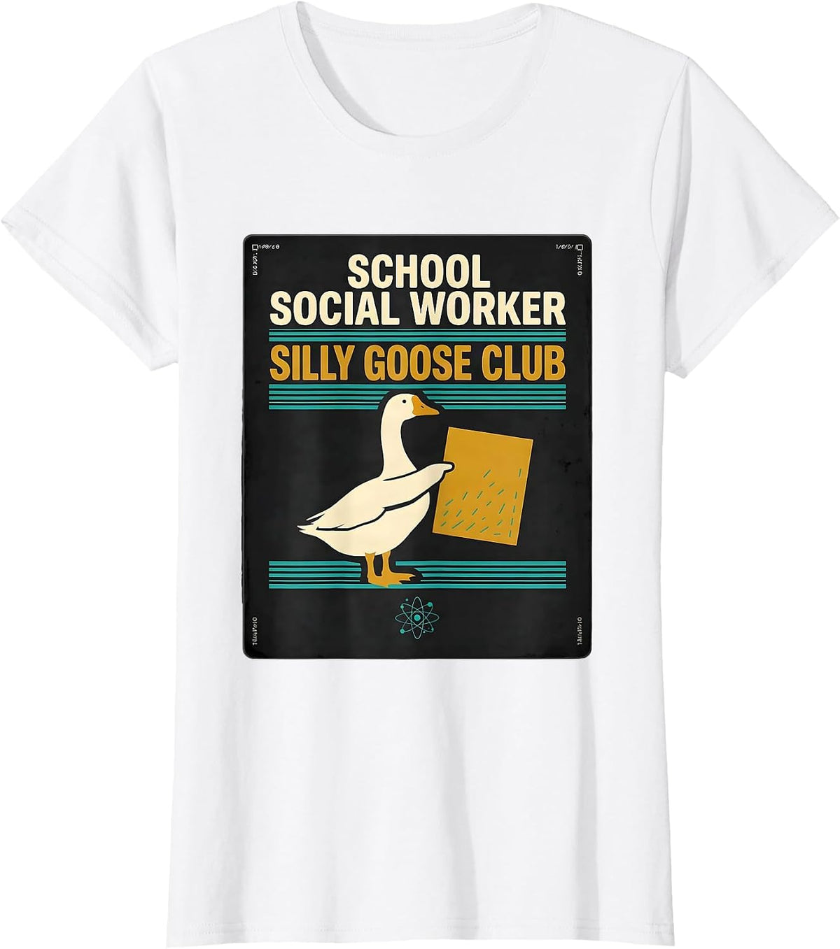 School Social Worker Silly Goose Club Midcentury Modern T-Shirt - White