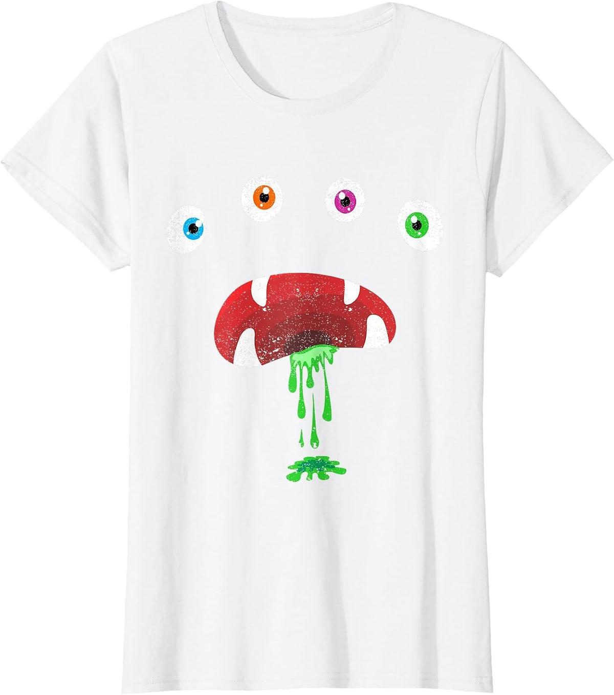 Halloween Monster Face Costume Cute Toddler Monsters Lovers T-Shirt - White
