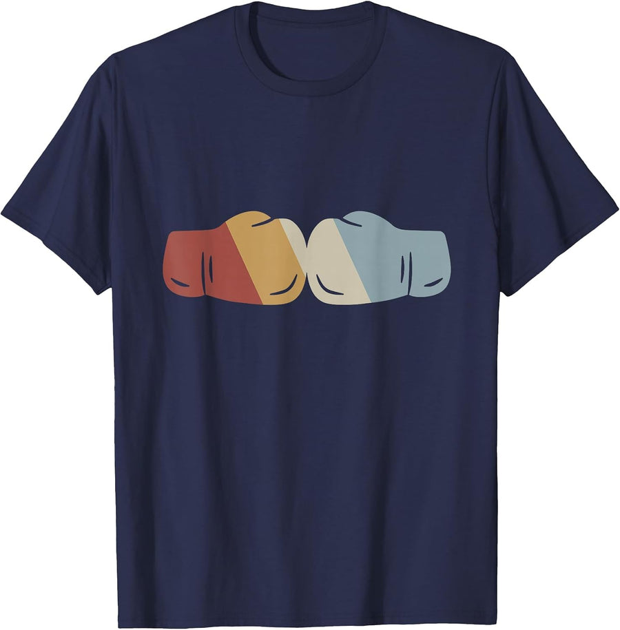 Boxing Retro Style Vintage T-Shirt - Navy Blue