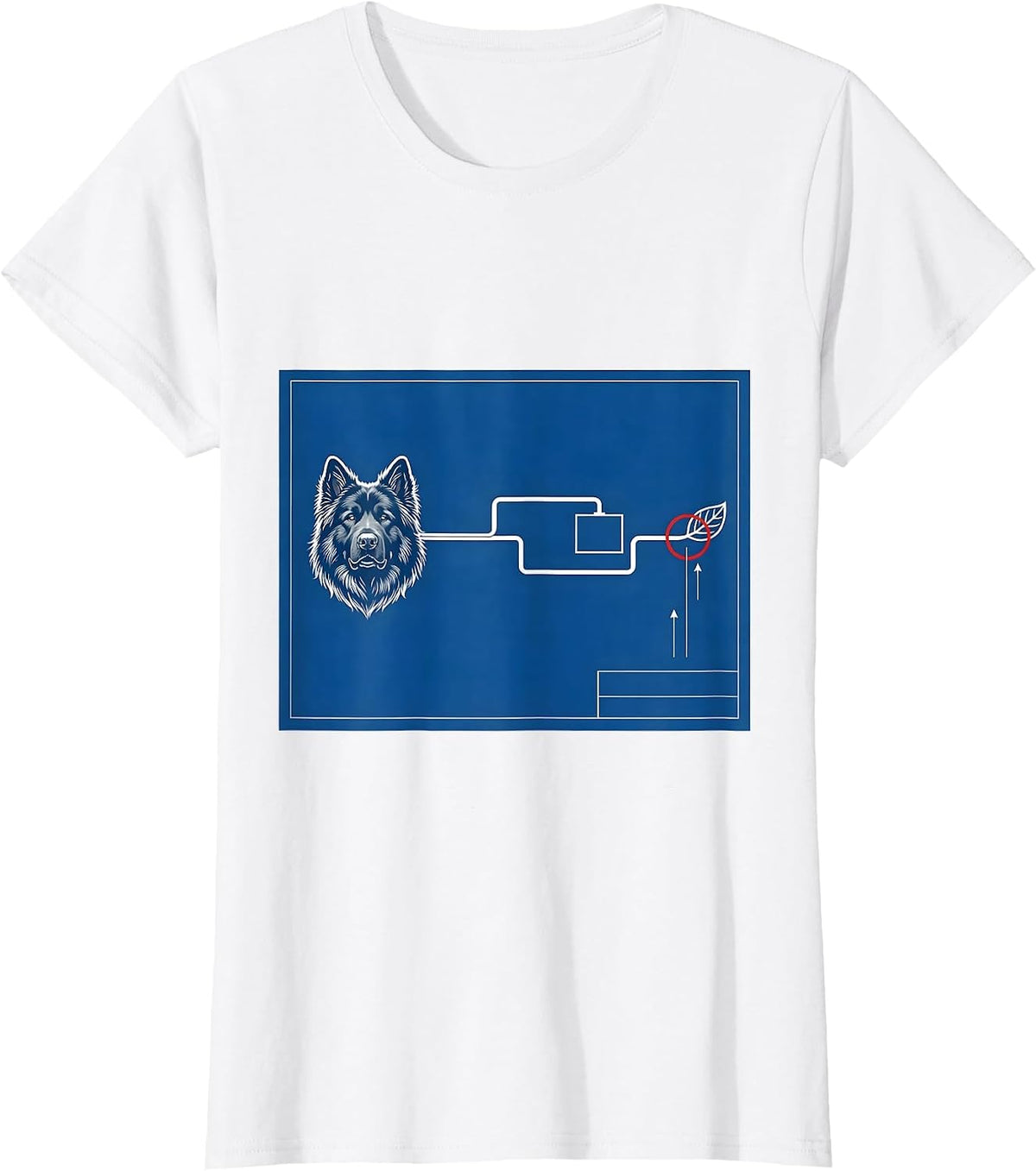 Women's Great Pyrenees Technical Blueprint Dog Owner Humor T-Shirt - White