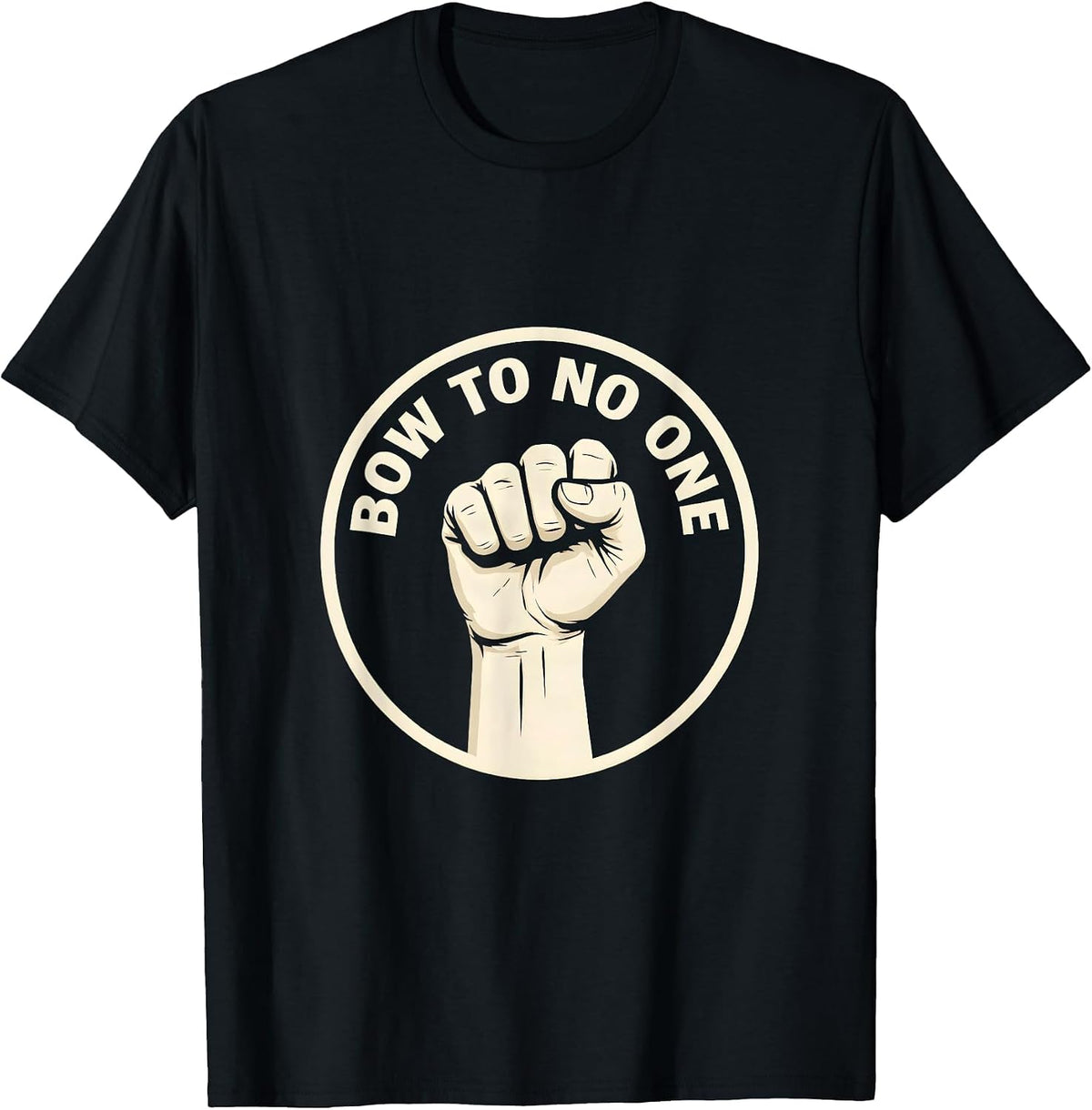 Men's Bow To No One No Kings Bold Statement Design T-Shirt - Black