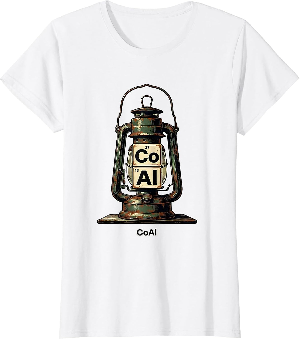 CoAl Vintage Periodic Table Chemistry Pun Science Geek Gift T-Shirt - White