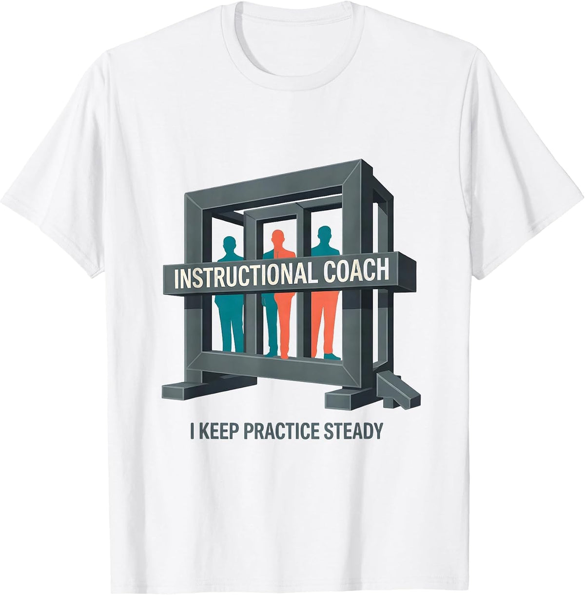 Men's Instructional Coach I Keep Practice Steady Teacher T-Shirt - White