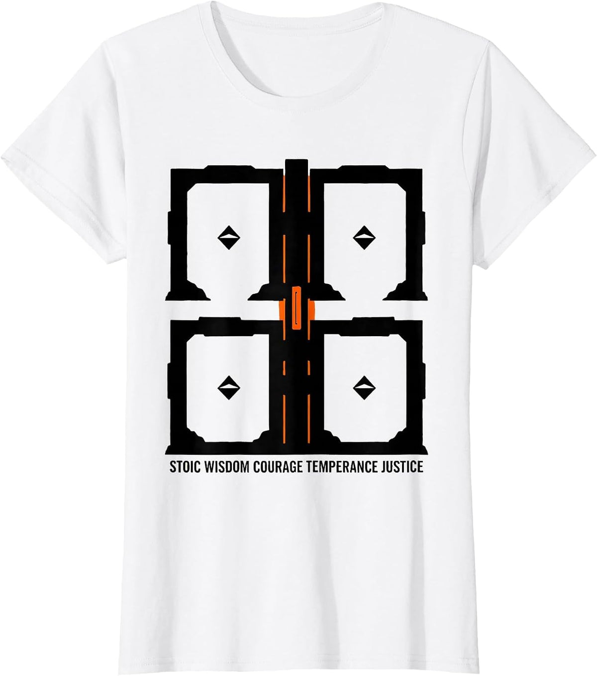 Stoic Wisdom Courage Temperance Justice Stoic T-Shirt - White