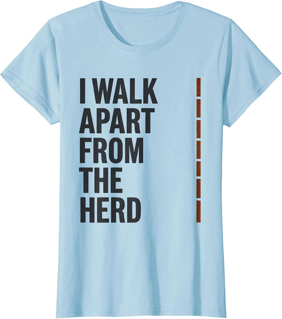 Women's I Walk Apart From The Herd Funny Highland Cow Farm Humor T-Shirt - Baby Blue